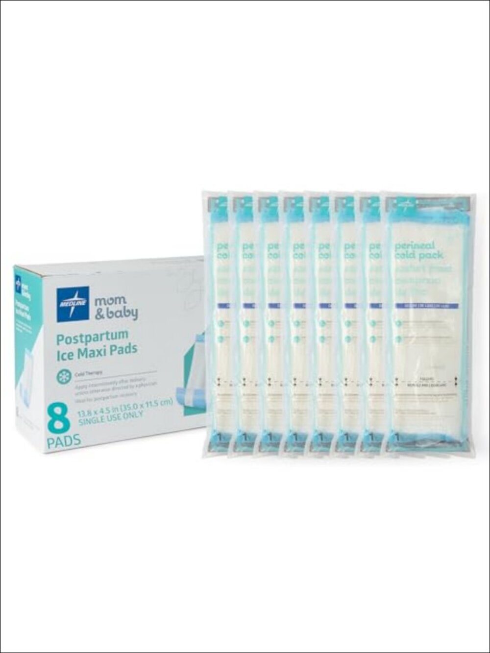 2-in-1 Absorbent Perineal Pad & Instant Cold Pack Postpartum Care 8 Ct